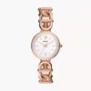 Fossil Carlie Three-Hand Gold-Tone Women's Watch with Stainless Steel Bracelet