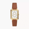 Fossil Raquel Three-Hand Date Medium Brown Leather Watch