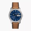 Fossil Machine Men's Watch with Leather Band and Analog Display