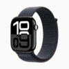 Apple Watch Series 10 GPS, 46mm Jet Black Aluminum Case with Ink Sport Loop